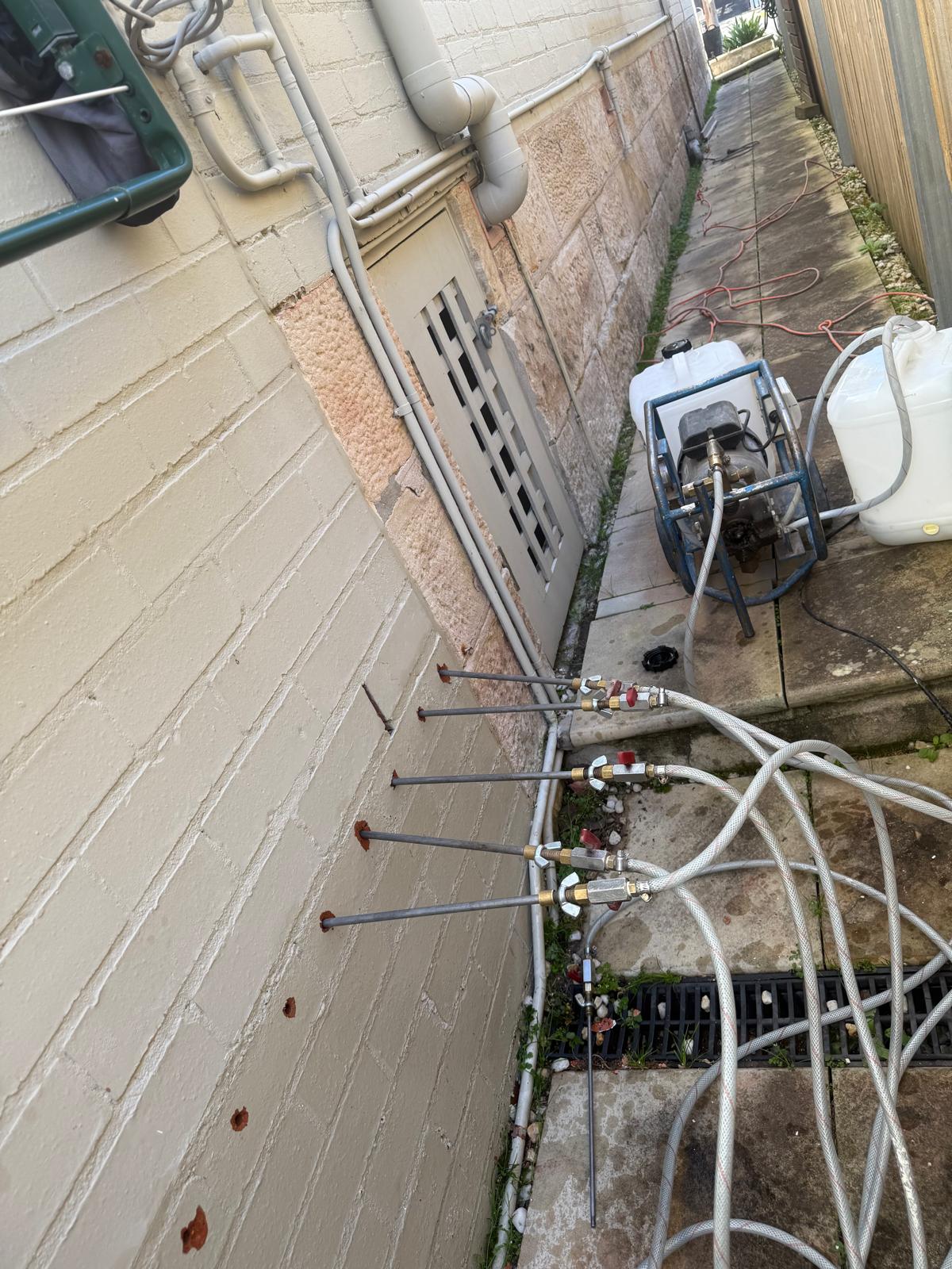 Chemical damp course injection in Glebe